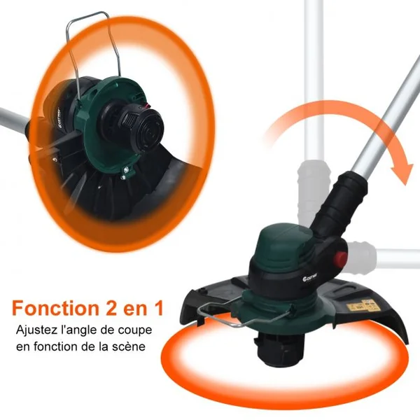 Coupe-Bordures Sans Fil Ø de Coupe 250mm 18V avec Batterie 2000mAh-Poignée