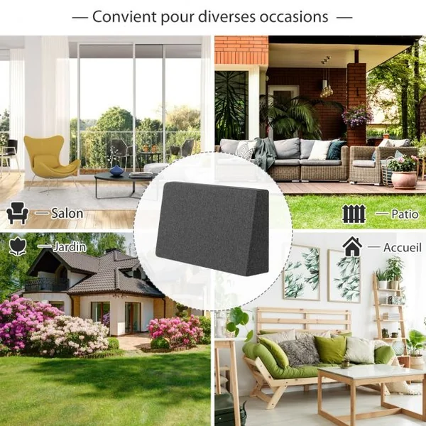 Coussin de Palette avec Fermeture Eclair 20 x 60 x 40CM en Eponge avec Housse Imperméable