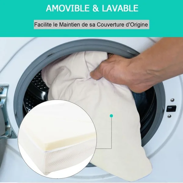 Coussin en Mousse à Mémoire de Forme Polyvalent Pour Circulation Sanguine des Jambes Angle à 40°, 60x54x20cm, Blanc
