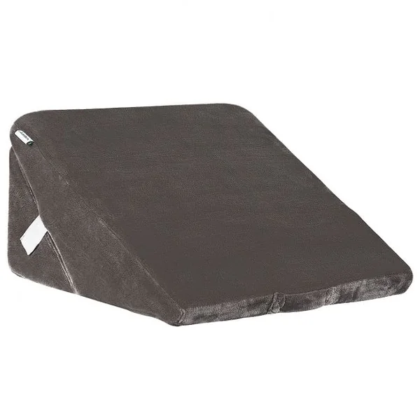 Coussin Triangulaire Inclinable 7 en 1 Oreiller Multifonction en Mousse à Mémoire de Forme+flanelle 58x33x52cm Gris