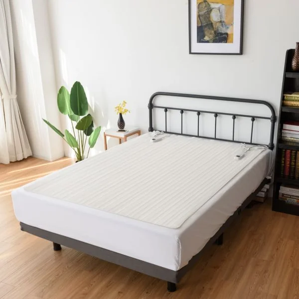 Couverture Chauffante Électrique Chauffe Matelas Température Réglable à 5 Niveaux Lavable Minuterie, 193x137cm, Blanc