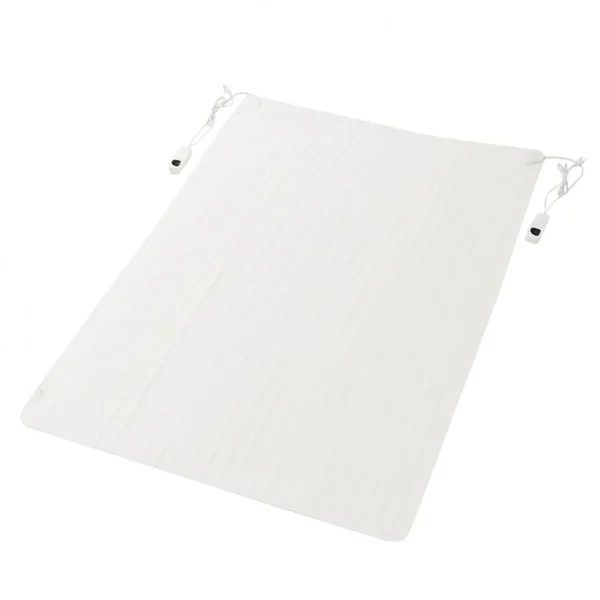 Couverture Chauffante Électrique Chauffe Matelas Température Réglable à 5 Niveaux Lavable Minuterie, 193x137cm, Blanc