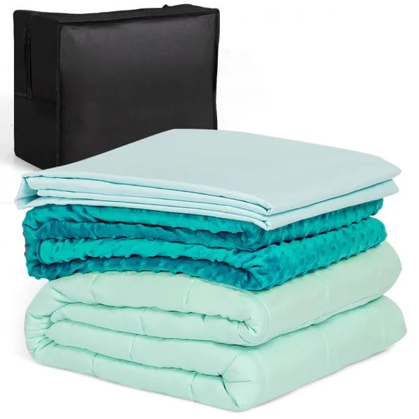 Couverture Lestée 6,82KG 203x152cm avec 2 Housses de Couette Amovibles Vert