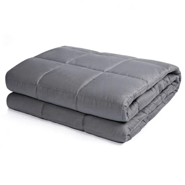 Couverture Pondérée 3 kg Anti-stress pour Adultes et Enfants Coton Perles de Verre Polyester, 104x152,4cm, Gris