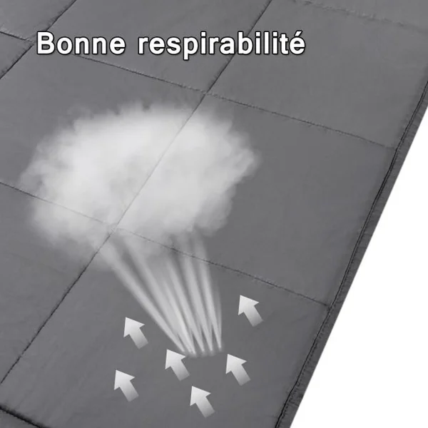 Couverture Pondérée 3 kg Anti-stress pour Adultes et Enfants Coton Perles de Verre Polyester, 104x152,4cm, Gris