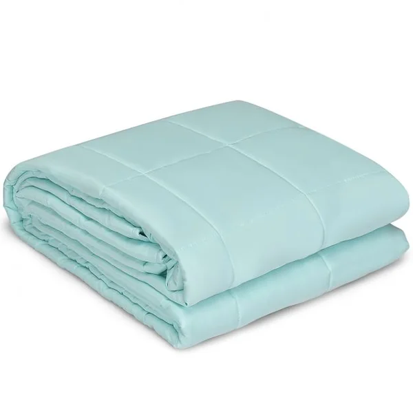 Couverture Pondérée de 3,5 kg pour Adultes 7 Couches 8 Boucles avec Perles de Verre en Polyester, 104x152cm, Vert