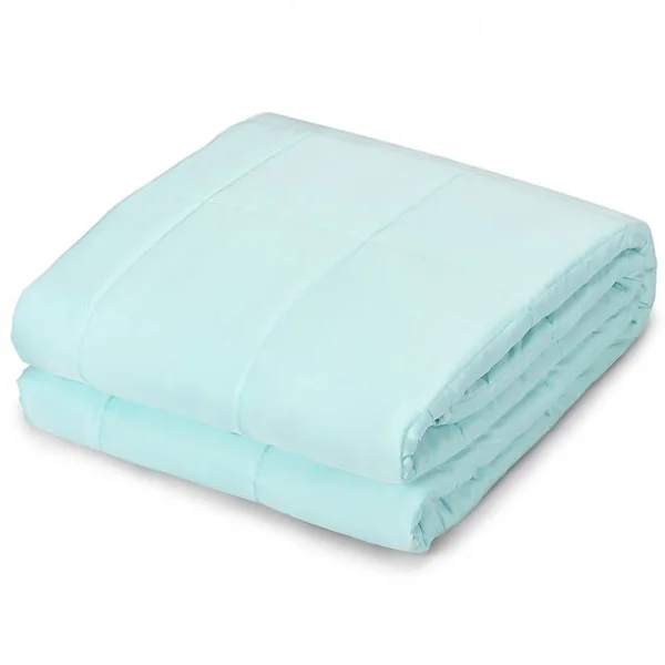 Couverture Pondérée de 7 kg pour Adultes 7 Couches 8 Boucles avec Perles de Verre en Polyester, 152x203cm, Vert