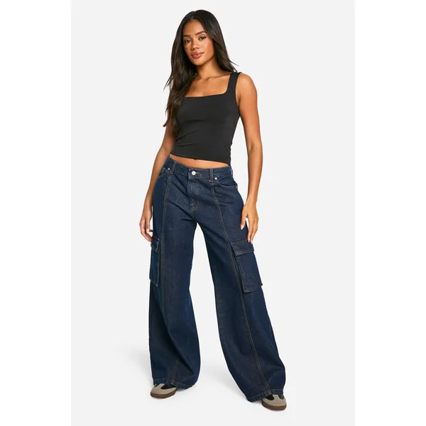 Crop top en Slinky à double couche et à col carré