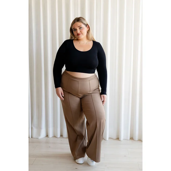 Crop top à manches longues en bambou - noir