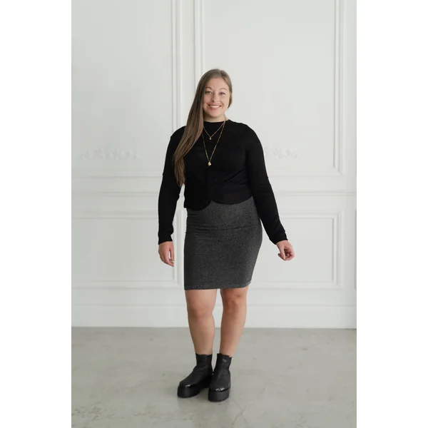 Crop top à manches longues - noir