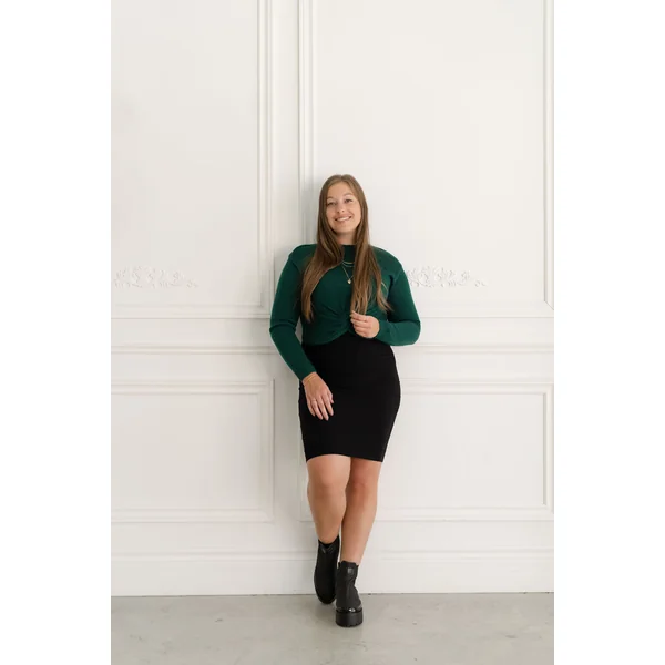 Crop top à manches longues - vert jade
