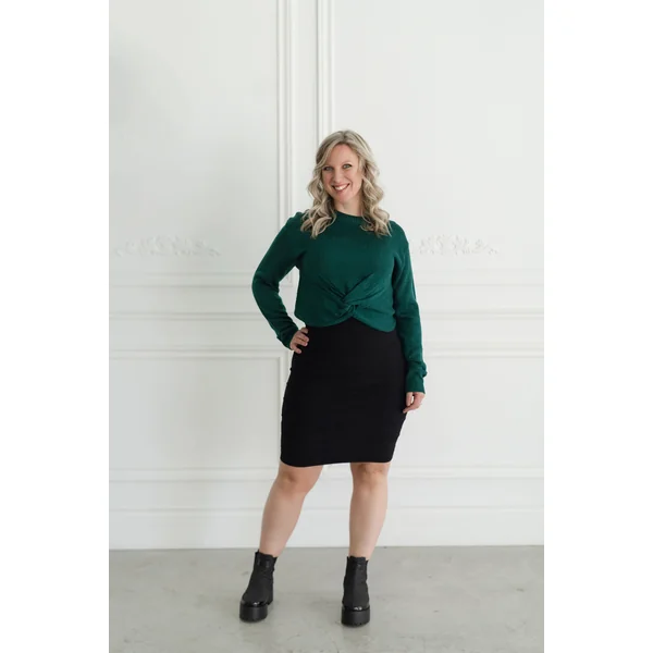 Crop top à manches longues - vert jade