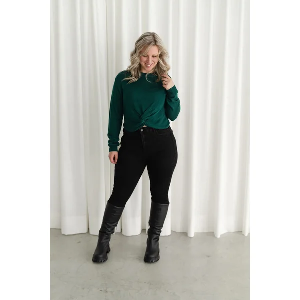 Crop top à manches longues - vert jade