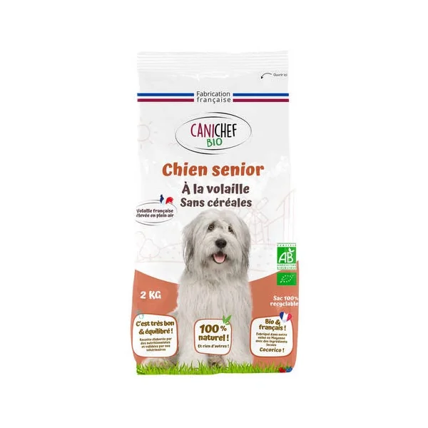 Croquette volaille chien senior toutes races sans céréale kg