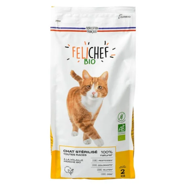 Croquette volaille sans céréale pour chat stérilisé 2kg