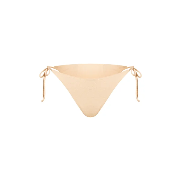 Crème Bas De Bikini Texturé À Nouer Sur Les Côtés