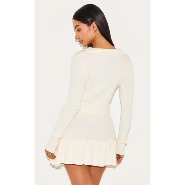 Crème Cardigan Boutonné En Maille Petite