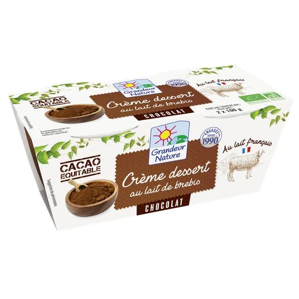Crème chocolat brebis 2x100g