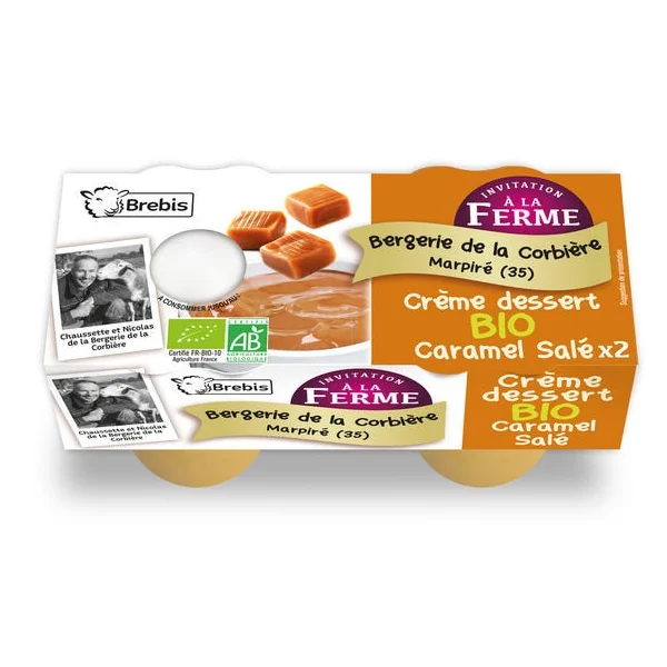 Crème dessert au lait de brebis caramel salé - 2x100g