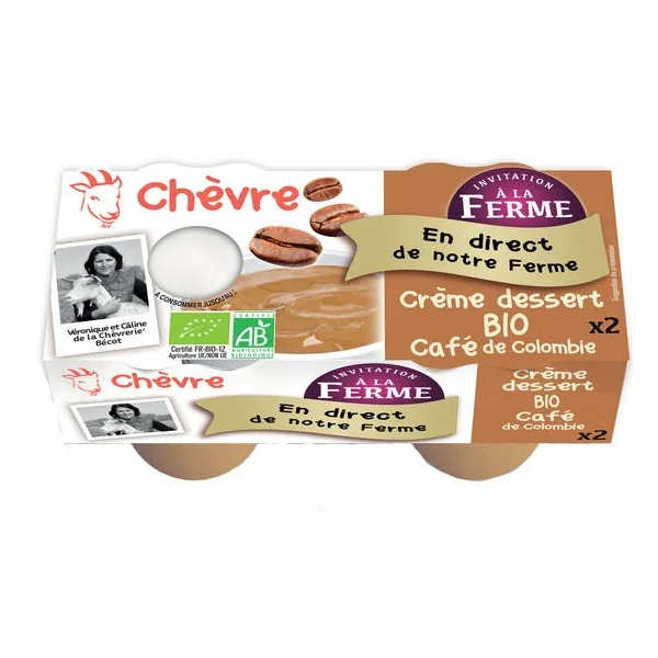 Crème dessert au lait de chèvre au café - 2x100g