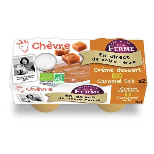 crème dessert au lait de chèvre bio au caramel
