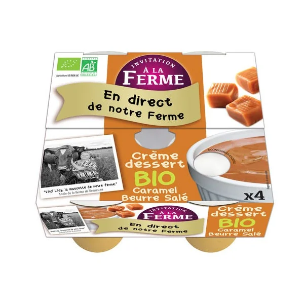 Crème dessert fermière au caramel beurre salé 4x100g