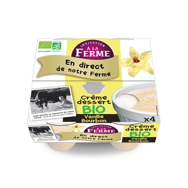 Crème dessert vanille Bourbon - 4x100g
