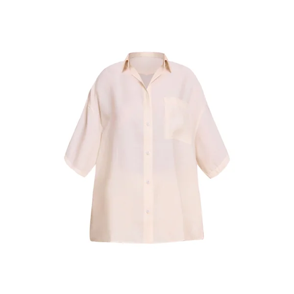 Crème Ensemble Coordonné Chemise Boutonnée