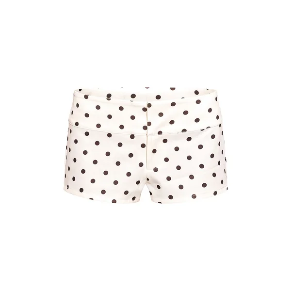 Crème Ensemble Short Tailleur À Pois Coordonné