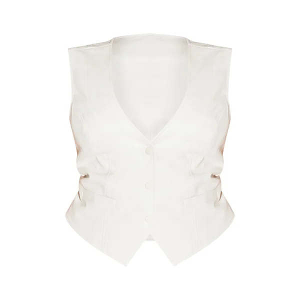 Crème Gilet Ajusté Grande Taille En Synthétiquecuir