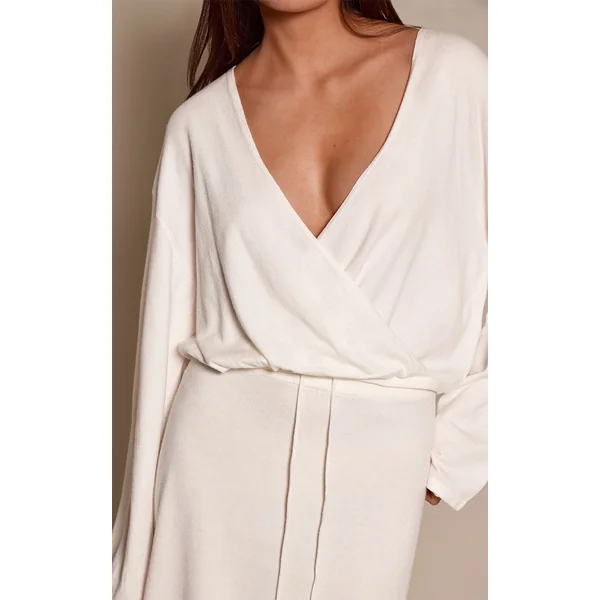 Crème Gilet Cache-cœur Vaporeux En Maille Transparente