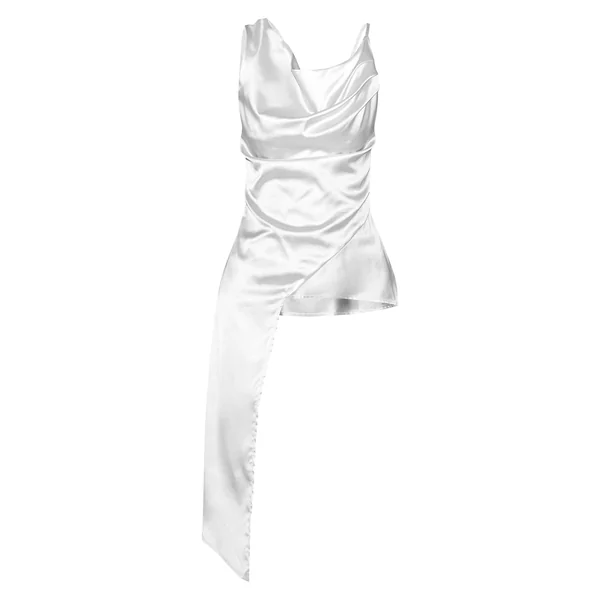 Crème Haut Asymétrique En Satin