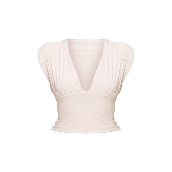 Crème Haut Long Drapé Plongeant À Double Couche Slinky Doré