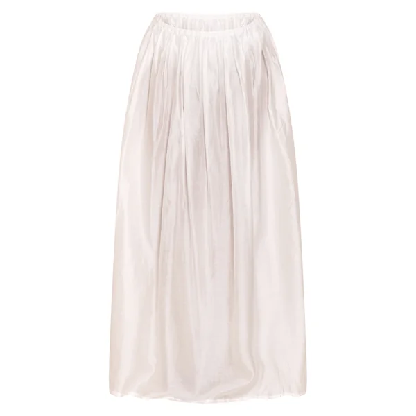 Crème Jupe Longue En Mousseline Transparente