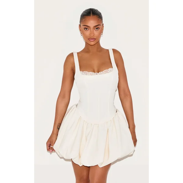 Crème Jupe Mini Boule Ajustée Shape