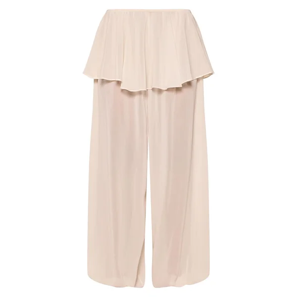 Crème Pantalon Ballon En Mousseline À Superposition De Volants