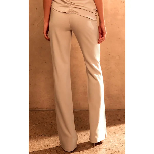 Crème Pantalon Droit Tailleur Co-ord Plt Label