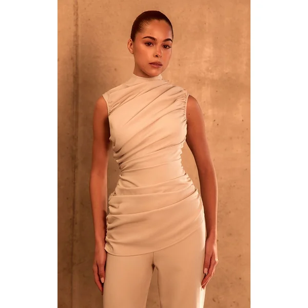 Crème Pantalon Droit Tailleur Co-ord Plt Label