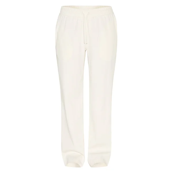 Crème Pantalon Large Côtelé Taille Basse