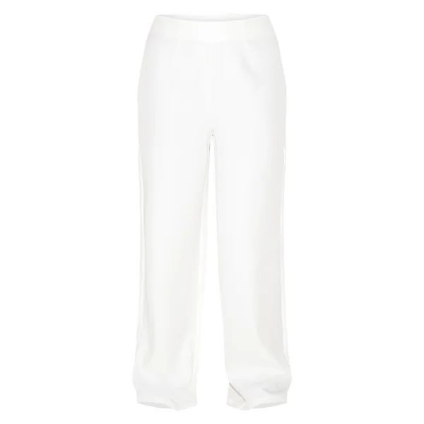 Crème Pantalon Large Tissé Ajusté Grande Taille