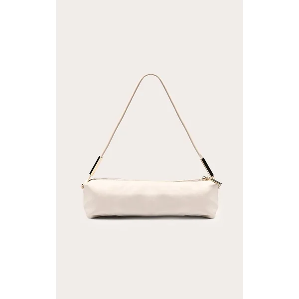 Crème Sac À Bandoulière En Synthétiquecuir Souple Avec Détails Dorés