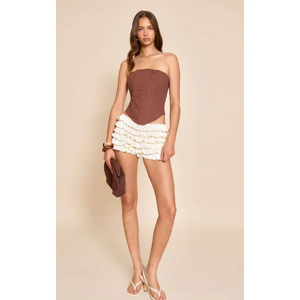 Crème Short Bloomer À Volants Extrêmes
