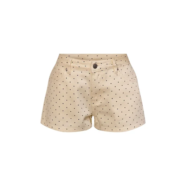 Crème Short En Jean À Pois