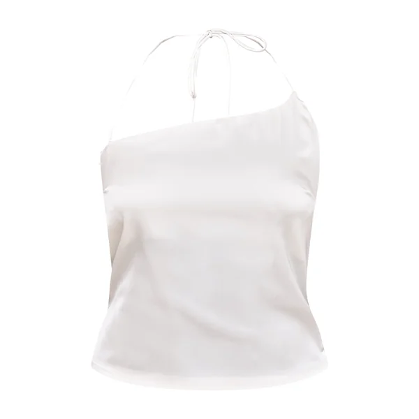 Crème Top Court Dos Nu En Satin