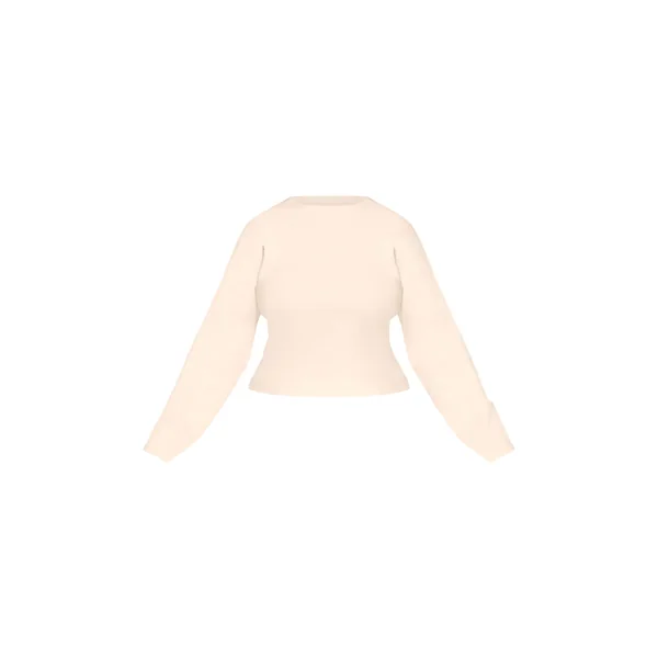 Crème T-shirt Grande Taille À Manches Longues Resserrées Et Manches Cocoon