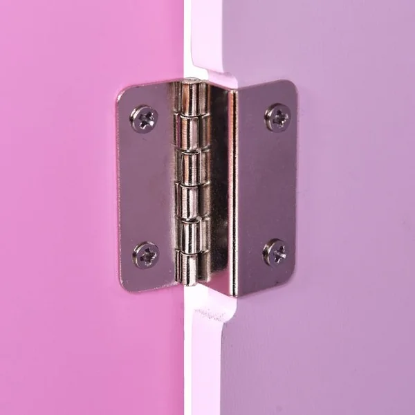 Cuisine de Jeu pour Enfants avec Accessoires Jeu de Cuisine avec Évier Robinet Micro-ondes, en MDF 98x31x102cm, Rose