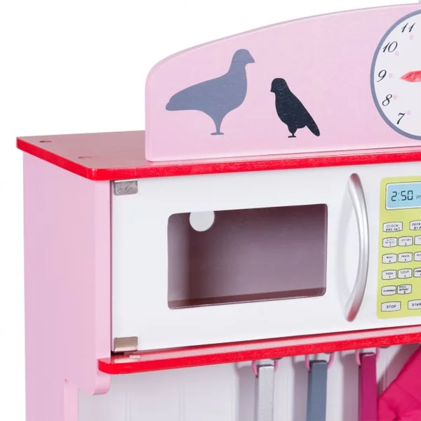Cuisine en Bois pour Enfant 3+ ans Jeu de Cuisine enfants en pin Jeu Éducatif avec accessoires, vert, 60*30*103.5 cm