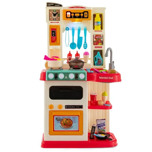 Cuisine Enfants 38 Accessoires Jouet Dînette Lumières et Sons Réalistes Cadeaux de Noël / d'Anniversaire 3 Ans+ Rose