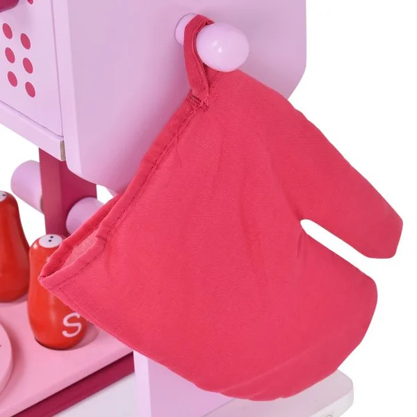 Cuisine pour Enfant en Bois Cuisine de Jouets Cuisine de Jeux Cuisine Éducatif Jeux de Rôle avec accessoires rose