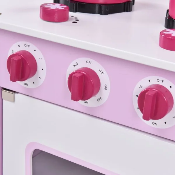 Cuisine pour Enfant en Bois Cuisine de Jouets Cuisine de Jeux Cuisine Éducatif Jeux de Rôle avec accessoires rose